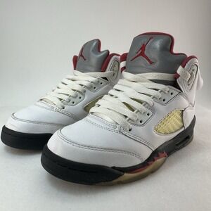 Nike Air Jordan 5 Retro GS Fire Red 2020 White Red Black 440888-102 Size 4Y